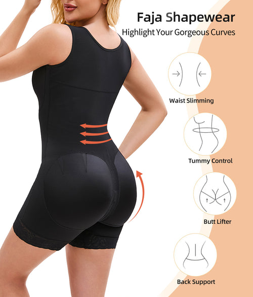 Fajas Colombiana Shapewear for Women Tummy Control Post Surgery Full Body Shaper Butt Lifter with Zipper Crotch Skimsbodysuits Elegant Bodysuit Faja Shaper